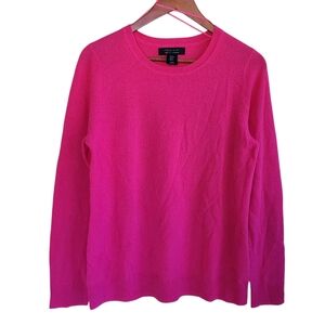 Tahari 100% Cashmere Crew Neck Sweater Pink Womens Medium
